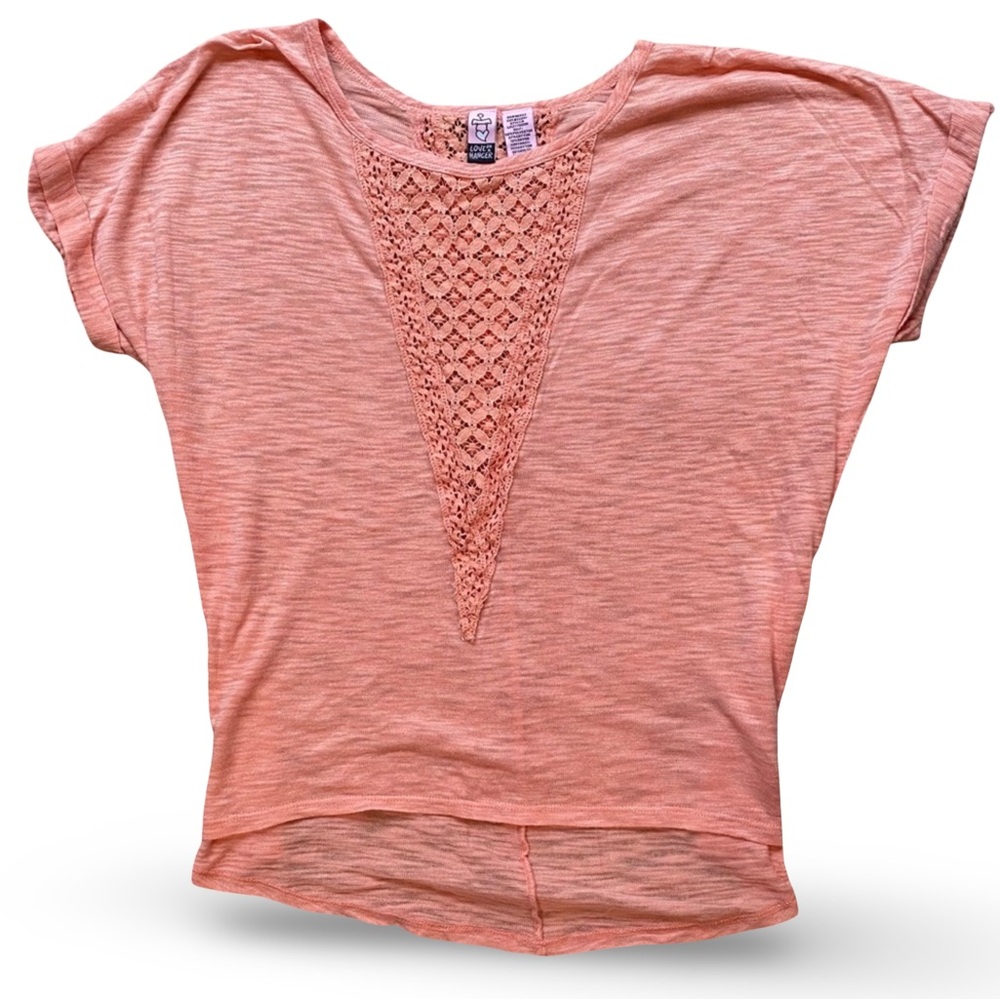 Love On A Hanger Peach Lace Detail Top – Size M